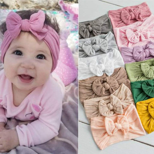 CÉLLOT Super Stretchy Soft Knot Headbands with Hair Bows, Head Wrap Hair Accessories for Newborn Baby Girls, Infant