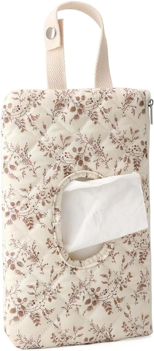KCWVSIE Mommy Quilted Baby Wipe Holder Floral Quilted Diaper Pouch Portable Bag for Travel Stroller Daily Casual