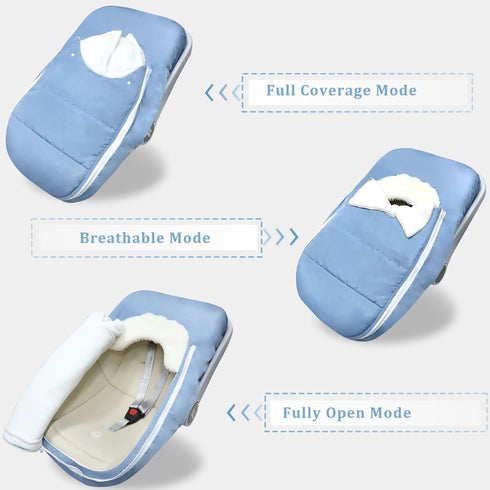 Car Seat Cover Baby Winter, Waterproof Carseat Covers Newborn Boy, Windproof Infant Car Seat Cover Warm & Breathable