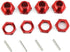 4pcs 17mm Wheel Hex & 4pcs Wheel Nut Aluminum Alloy with Pins for ARRMA Typhon 6S Mojave Upgrades (Red)