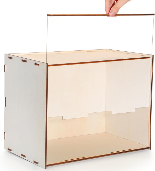 Memorywuu Wooden Diorama Box Large Display Case 14" x 8.7" x 10.6'' Wood