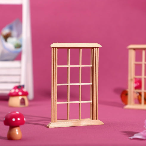 8PCS 1: 12 DOITOOL Dollhouse Windows Scale Miniature Dollhouse Furniture Mini Window Frame Model DIY Doll House