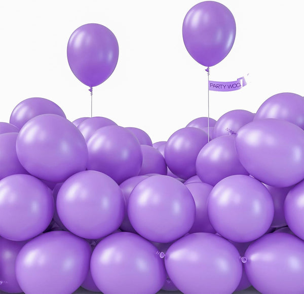 PartyWoo 120 pcs Purple Balloons 5 Inch Mini Light Pastel Lavender Lilac Latex for Graduation Baby Shower Wedding Party