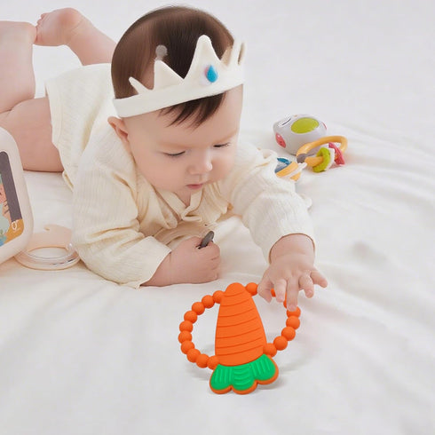0-6,6-12 Silicone Baby Ring Teether Toy,Must Haves Teething Relief Chew Toys for Months Boys and Girls,Newborns