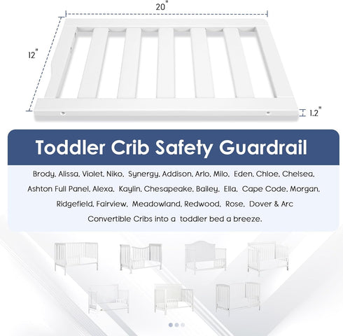 Salcod Toddler Crib Guardrail Compatible with Dream On Me Convertible Crib, Crib Rail for Prevent Toddler from Rolling
