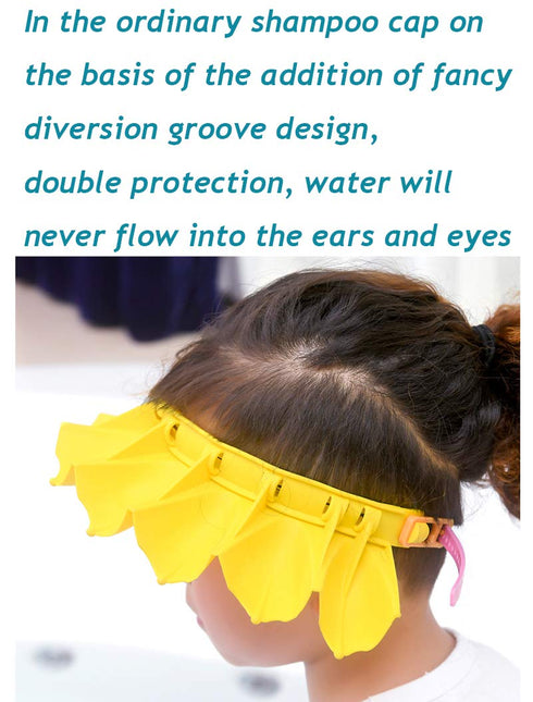 Baby Shower Cap, Adjustable Silicone Bathing Hat for Kids, Soft Protection Visor Cap for Toddler Children 1-12 Years