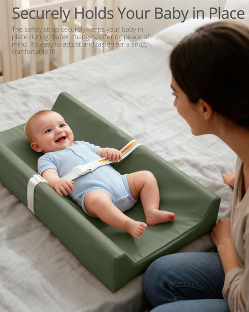 Vegan Leather Baby Changing Pad - Diaper Wipeable Changing Pad, Waterproof Cover Changing Mat for Dresser