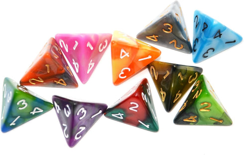 10-Pack Multi Colored Polyhedral Dice: D4 D6 D8 D10 D12 for Dungeons and Dragons