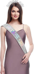 WILLBOND Glitter Birthday Sash, Tiara and Rhinestone Headband Set - Cake Topper Birthday Accessories (Silver Color)