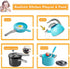 Bruvoalon 32Pcs Kids Play Kitchen Toy Set, Pretend Cooking Accessories with Pots, Pans, and Foods for Girls Boys