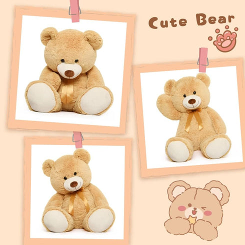 Tezituor 40in Giant Teddy Bear, Big Stuffed Animal Plush, Light Brown Soft Gifts for Baby Shower, Valentine, Birthday