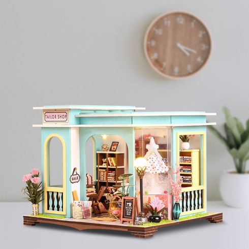 DIY Miniature Dollhouse Kit, Mini House Making Kit with Furnitures and Light, Tiny House Kit to Build for Adults, Hobby