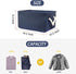uxcell Dark Blue Medium Fabric Storage Basket with Dual Handles, Collapsible Storage Bins for Toys Laundry Clothes
