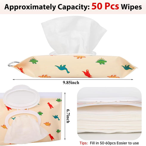 YAHUIPEIUS 2Packs Baby Wipes Dispenser Portable Baby Wipe Holder Refillable Wet Wipes Container Reusable Travel Wipes