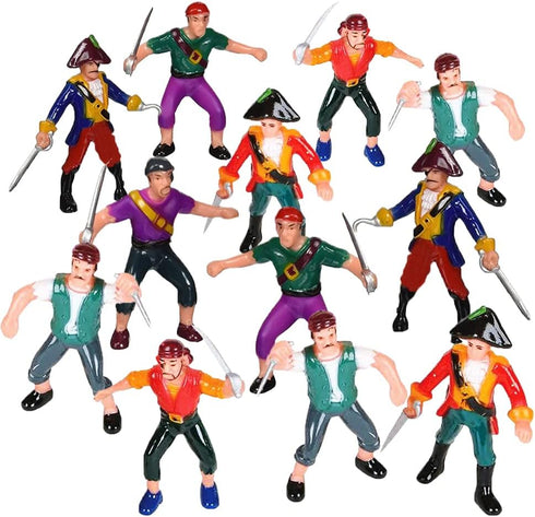ArtCreativity Pirate Action Figures - Pack of 12, Assorted Poses Pirate Plastic Figures for Kids Ages 3-5, 5-7