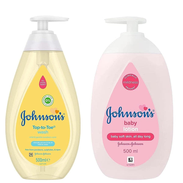 YDF Johnson's Head-to-Toe Baby & Newborn Wash & Shampoo + Johnson's Moisturizing Pink