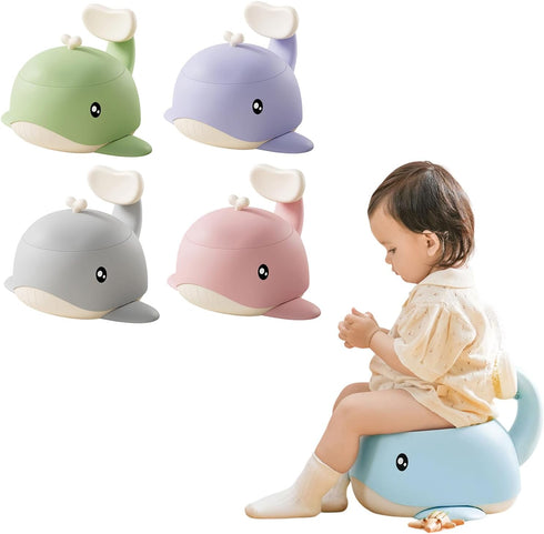 Shinycome Ergonomic Toddler Potty Chair Whale Theme Lightweight & Quick-Clean For Indoor/Outdoor Use Travel-Friendly