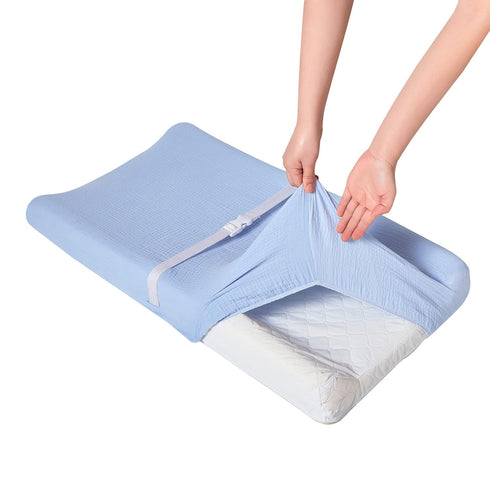 Ultra Soft Muslin Changing Pad Cover, Neutral Fitted Diaper Changing Table Sheets for Baby Boys Girls