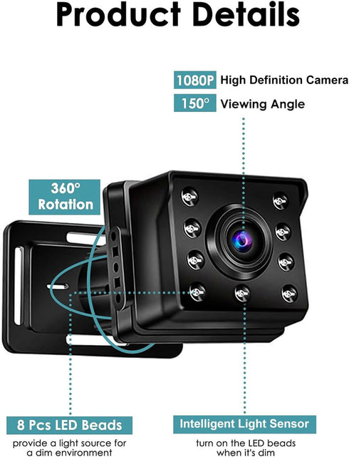 ZDAGELD 4.3 Inch 1080P 80% 150 360 8 Baby Car Camera Monitor, HD Rear Facing Car Mirror Camera with Upgraded Night