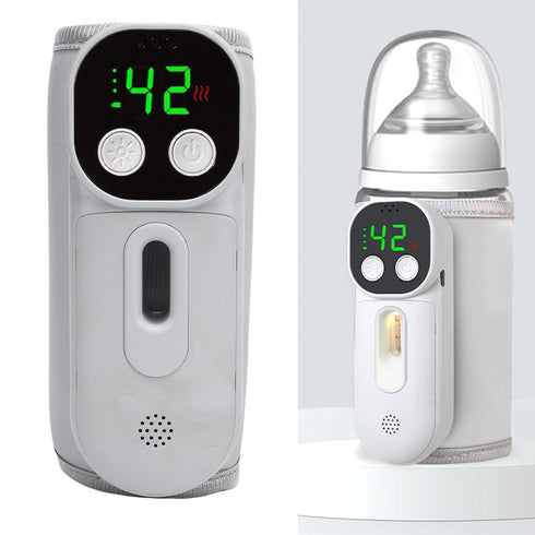 Pssopp Portable Baby Bottle Warmer, Breast Milk or Water Heater with Sound Voice Control for Vehicle Car Airplane