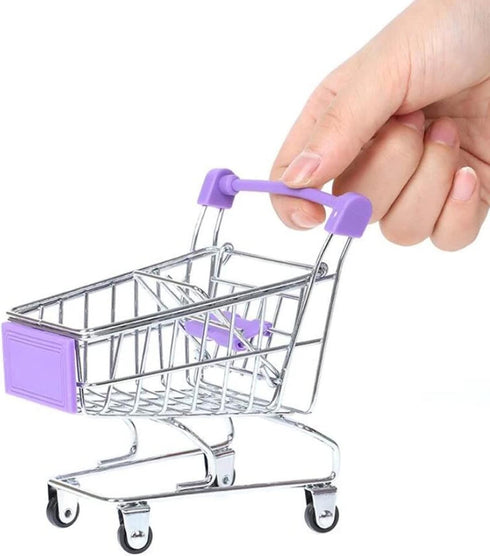 kxkxvovo Mini Shopping Cart, Red, Durable, Perfect for Role Play, Storage, and Decor