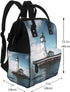 HCBPWVQA Backpack Daypacks Backpack Mommy Light House Diaper Bag with Changing Pad and Pacifier Holder, Multifunction