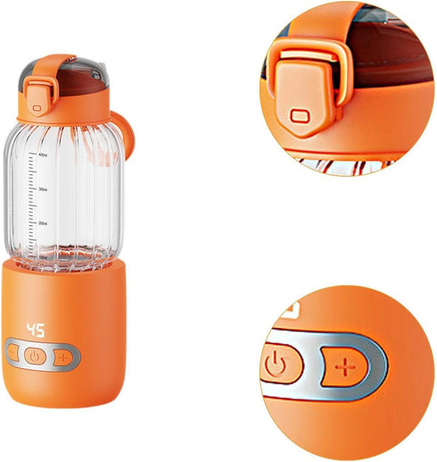 Llazsybz 400ml Portable Warmer with Smart Temperature Control, Orange