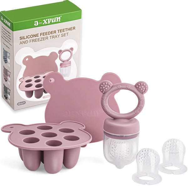Silicone Baby Fruit Food Feeder & Mini Freezer Nibble Tray, Breastmilk Popsicle
