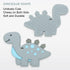 MISSLILI Teething Toys for Babies 0-6 & 6-12 Months, Dinosaur Shape Silicone Teether with Clip (Gray)