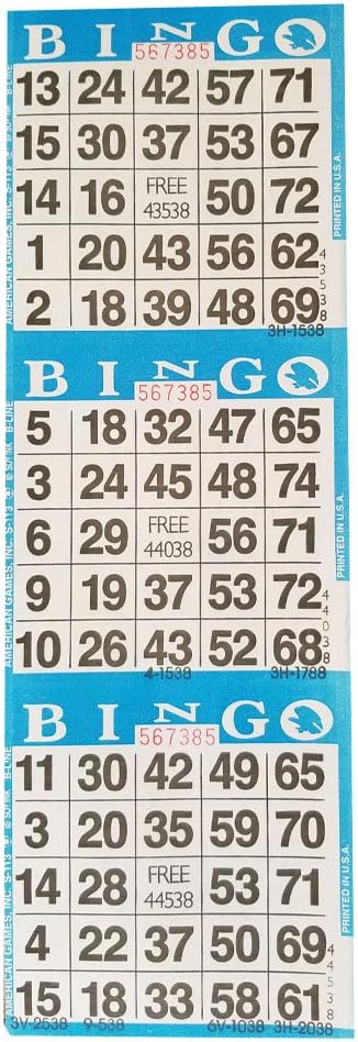 American Games 3 20 50 20 Bingo Paper Game Cards Card Bingo Sheets Books Colors, Made in USA