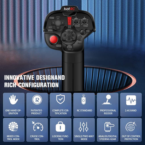 havcybin DS-4A 2.4G 4 4CH 2 HOTRC Channel Single Hand RC Radio Transmitter with Receiver for RC Car Boat Drone Airplane