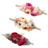 Baby Girl Floral Headbands, 3pcs Nylon Handmade Flower Crown Elastic Hairband for Newborn Toddler Hair Accessories
