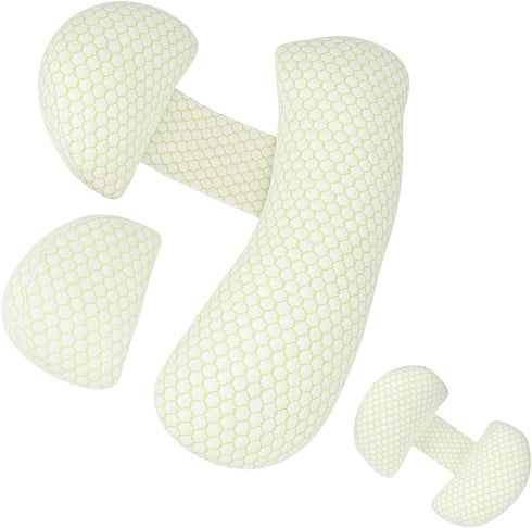 Olive Moon Maternity Pregnancy Back Support Pillow | Breathable Coton Cushion for Prenatal & Postpartum