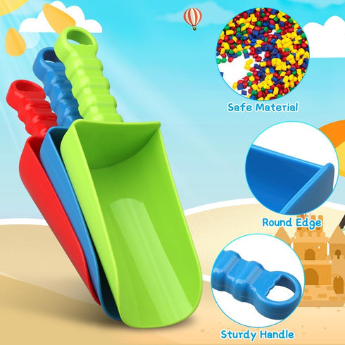 9" Set, Upgrade Beach Sand Shovels Scooping Toys Beach Spade with Anti Slip Handle, Garden Tool For Kids Adults
