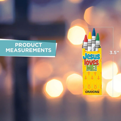 24 packs 4 Fun Express Jesus Loves Me Religious Crayons - with crayons each - Church, Sunday School, and Giveaways