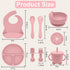 Set Silicone Baby Feeding | Baby Led Weaning Supplies Includes Suction Bowls and Divided Plates, Adjustable Bib, Baby