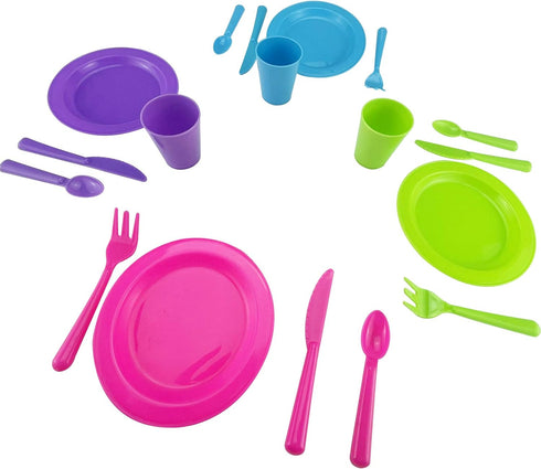 Kids Super Durable Kitchen Toys Set, 27 Pieces Pretend Play Dish Toy with Wash and Dry Tableware Dish Rack and Drainer