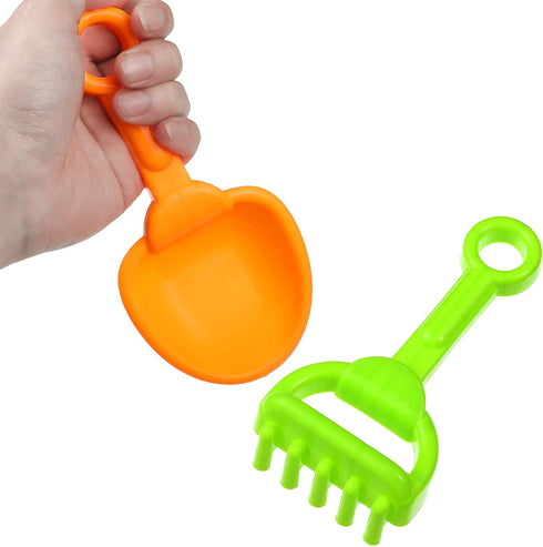 8 Summer Skylety Pieces Sand Shovels for Kids Colorful Plastic Rake Beach Sand Sifter Shovel for Planting Digging