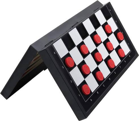 BUYESS Magnetic Checkers Board Game and Magnetic Checker Pieces, 9.8 x 9.8 inches