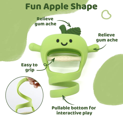 6 12 18 Baby High Chair Suction Toys Teething Chew - Silicone Apple Teething Relief Toys Silicone Teethers Table Toys