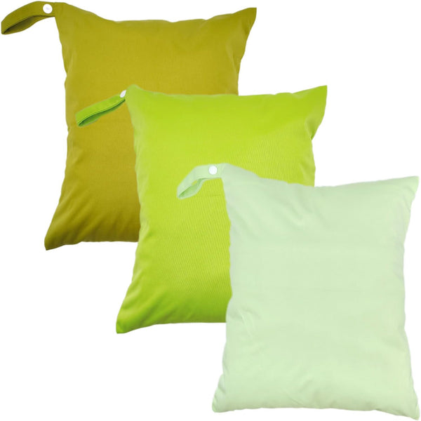 GRSECPO 3 Pack Wet Dry Bags for Baby Cloth Diapers Washable Travel Bags