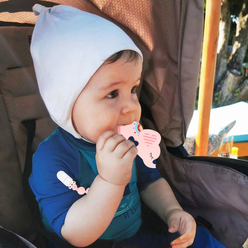 3 Baby Teething Toys,Food Grade Silicone Teether with One-Piece Pacifier Clip Holder,Shower Gift,Highly Effective Pain