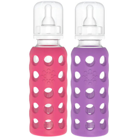 Lifefactory Baby Bundle Bottle Set, Raspberry/Purple, 9 oz, 2 pk
