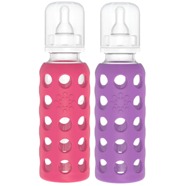 Lifefactory Baby Bundle Bottle Set, Raspberry/Purple, 9 oz, 2 pk