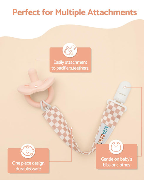 8 Pack 8DP17A ALVABABY Pacifier Clips Pacifier Binky Paci Holder Leashes for Baby Teethers