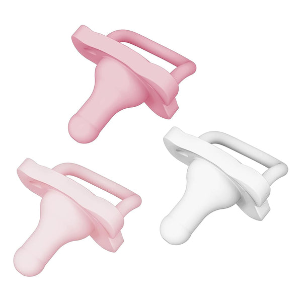 Dr. Brown's HappyPaci 100% Silicone Baby Pacifier, Contoured One-Piece Design, Light Pink/Pink/White,