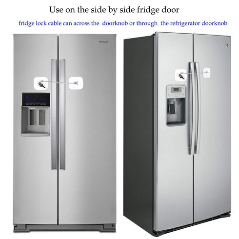 Fridge Lock, Refrigerator Locks, Freezer Lock with Key for Child Safety, White Fridge Lock