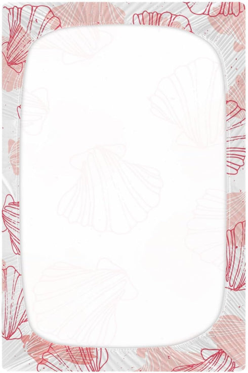 Cozy 28 52 9 Inches Kigai Coral Seashell Crib Sheets - Stretchy Fitted Crib Sheets for Boys Girls, Unisex Baby Crib