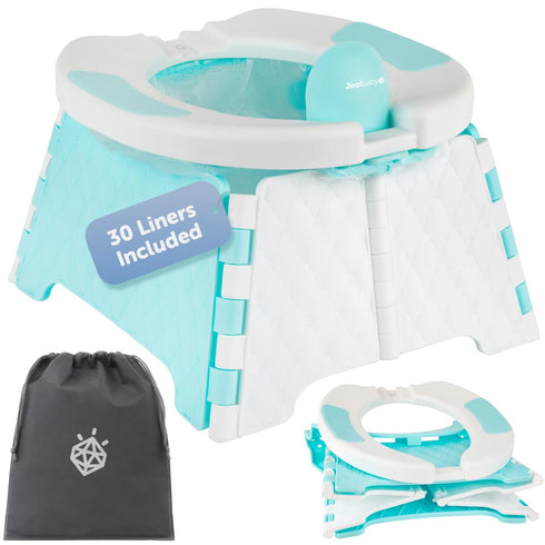 Jool Baby Portable Potty Training Chair with Travel Bag and 30 Liners,