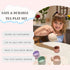 Set 1-3, 12 Ginbear Silicone Play Kitchen Tea with Washable Cloth Napkin for Little Girl Toddlers Non-Toxic Unbreakable